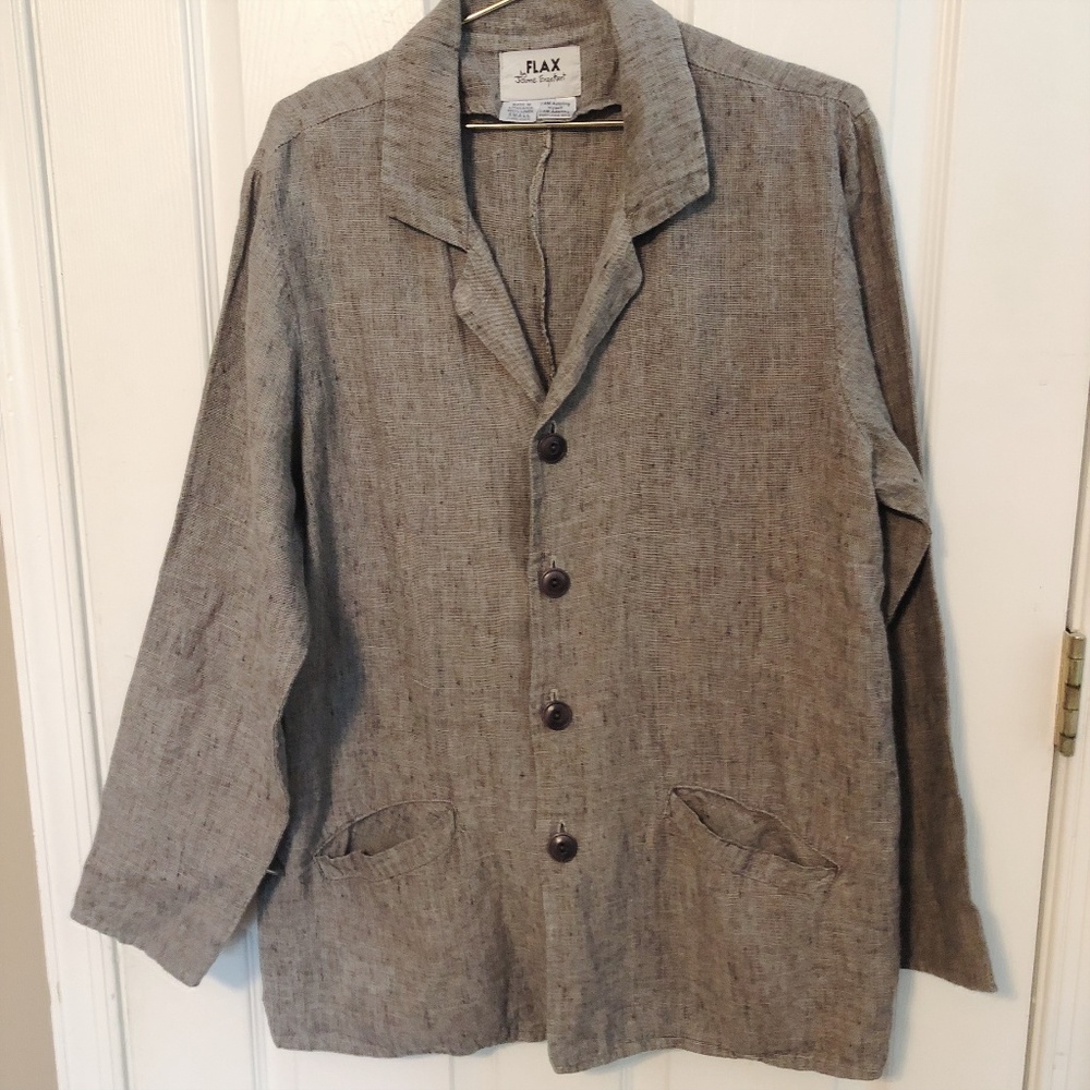 FLAX 100% Linen Lightweight Oversized Tan Coat